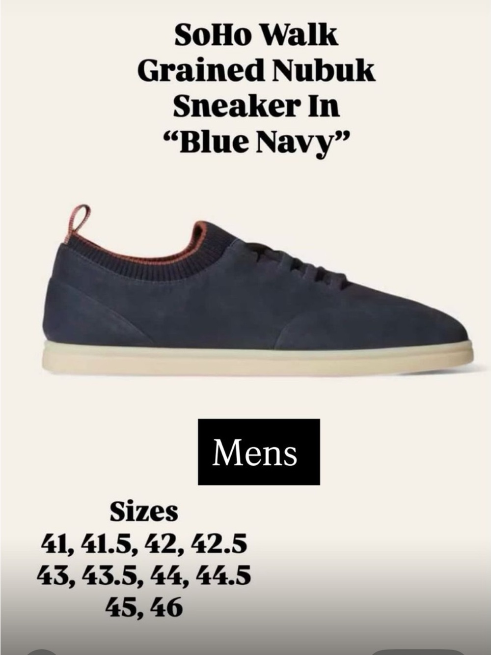 Loro piana Grained Nubuk Men's Sneaker - Navy Sz 10.5